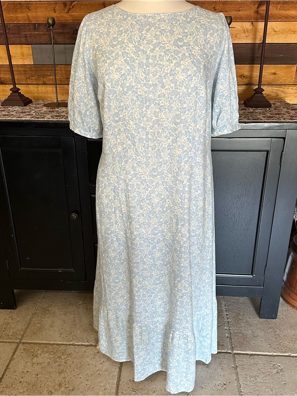 Who What Wear Light Blue Floral Maxi Dress
